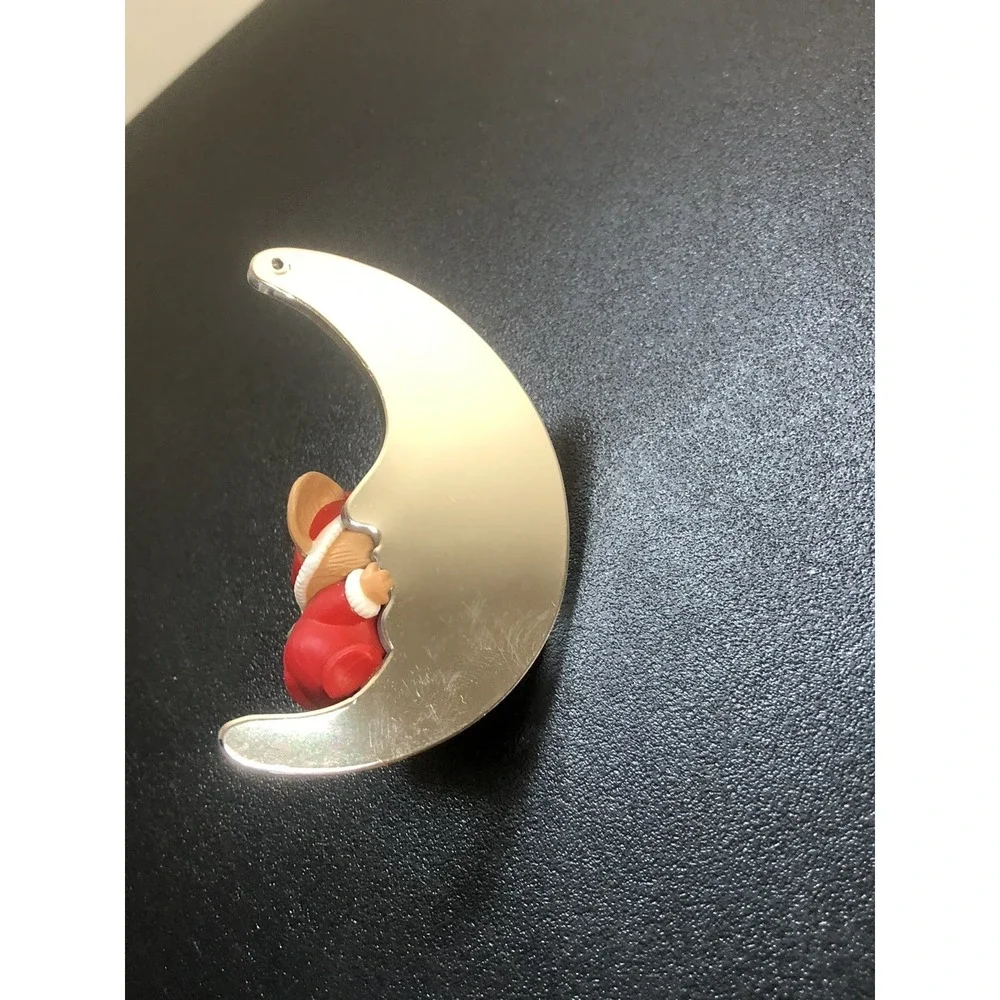 1986 Hallmark Keepsake Ornament Mouse in the Moon Handcrafted‎ w/ Box Vintage